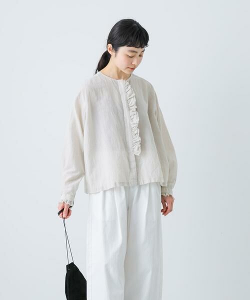 かぐれ / かぐれ シャツ・ブラウス | コットンリネンワッシャーフリルブラウス | 詳細13