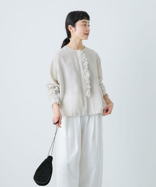 かぐれ / かぐれ シャツ・ブラウス | コットンリネンワッシャーフリルブラウス | 詳細14