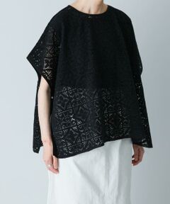 コットンレースポンチョプルオーバー