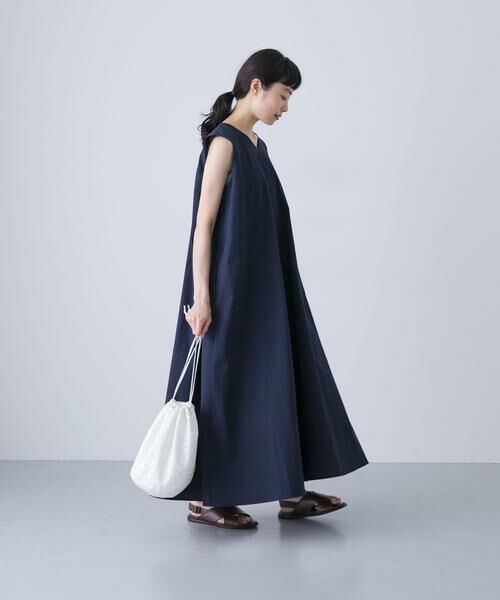 かぐれ / かぐれ ワンピース | コットンAラインノースリワンピース（ネイビー）
