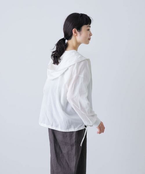 かぐれ / かぐれ シャツ・ブラウス | コットンシルクシアーフーディシャツ | 詳細1