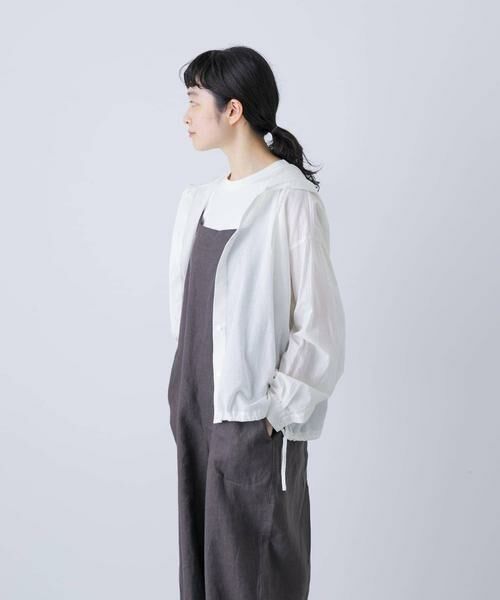 かぐれ / かぐれ シャツ・ブラウス | コットンシルクシアーフーディシャツ | 詳細3