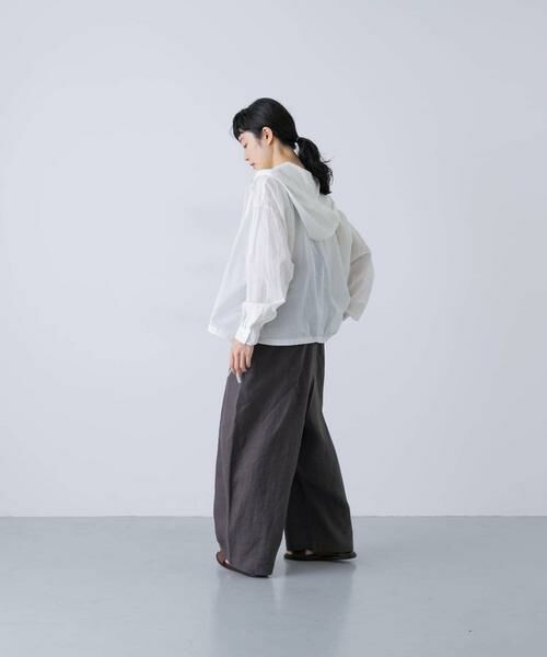 かぐれ / かぐれ シャツ・ブラウス | コットンシルクシアーフーディシャツ | 詳細5