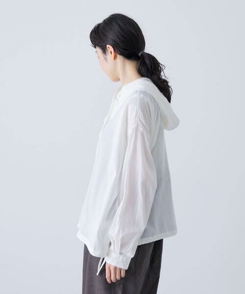 かぐれ / かぐれ シャツ・ブラウス | コットンシルクシアーフーディシャツ | 詳細9