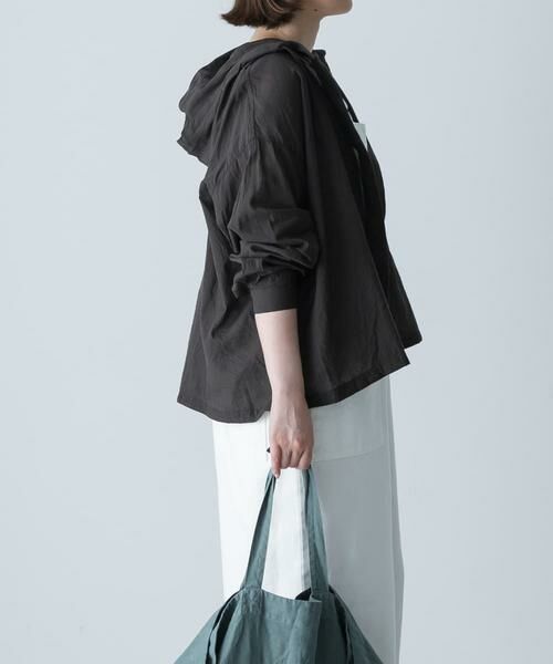 かぐれ / かぐれ シャツ・ブラウス | コットンシルクシアーフーディシャツ | 詳細15