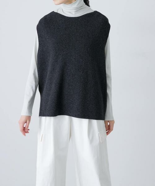 かぐれ/かぐれ ドライコットンニットベスト チャコールグレー FREE かぐれ/かぐれ ドライコットンニットベスト チャコールグレー FREE