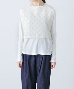 かぐれ / かぐれ ベスト | ドット刺繍ウールガーゼビブ