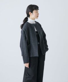 かぐれ / かぐれ ノーカラージャケット | ウールクルーネックジャケット