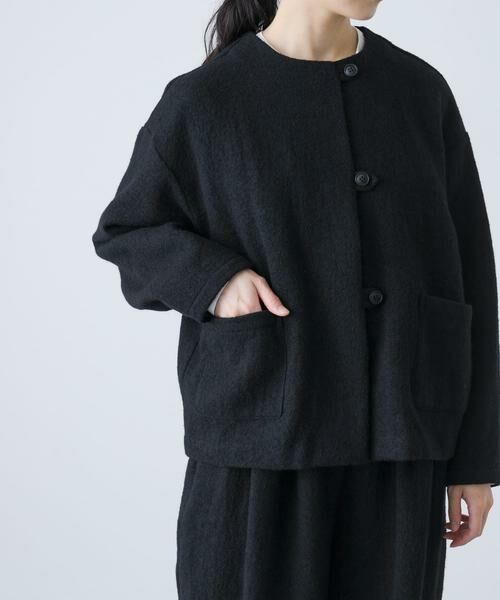かぐれ / かぐれ ノーカラージャケット | ウールクルーネックジャケット | 詳細9