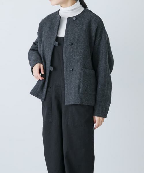 かぐれ / かぐれ ノーカラージャケット | ウールクルーネックジャケット | 詳細14