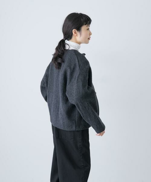 かぐれ / かぐれ ノーカラージャケット | ウールクルーネックジャケット | 詳細16