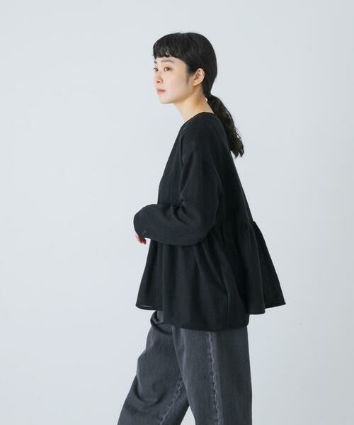 かぐれ / かぐれ シャツ・ブラウス | ウールガーゼギャザープルオーバー | 詳細1
