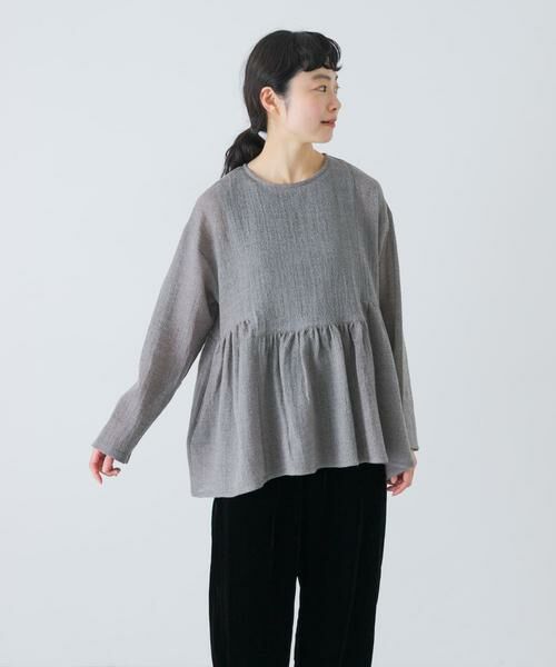 かぐれ / かぐれ シャツ・ブラウス | ウールガーゼギャザープルオーバー | 詳細15