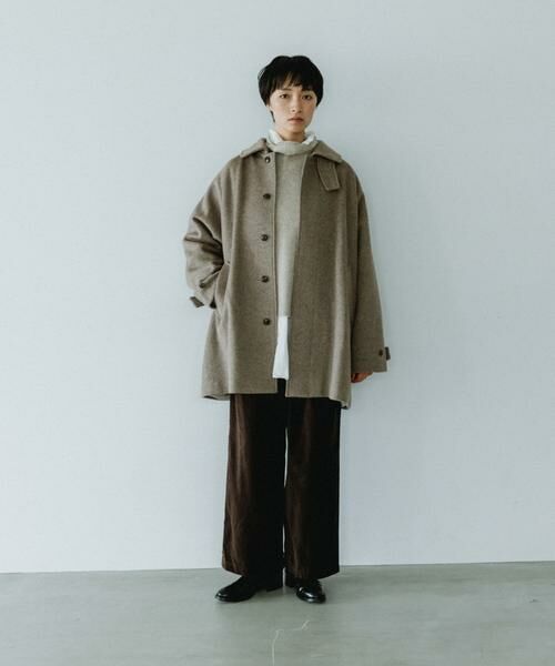 かぐれ / かぐれ ステンカラーコート | ウールバックタックショートコート | 詳細1