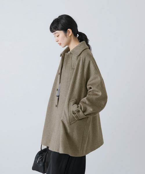 かぐれ / かぐれ ステンカラーコート | ウールバックタックショートコート | 詳細3
