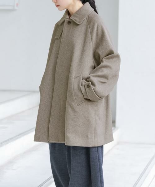 かぐれ / かぐれ ステンカラーコート | ウールバックタックショートコート | 詳細5