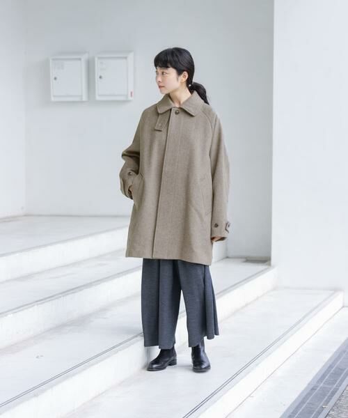 かぐれ / かぐれ ステンカラーコート | ウールバックタックショートコート | 詳細6