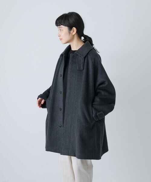 かぐれ / かぐれ ステンカラーコート | ウールバックタックショートコート | 詳細12