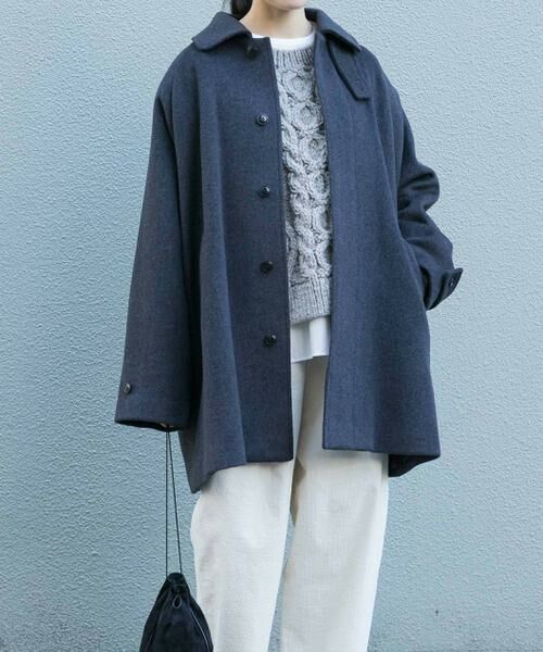 かぐれ / かぐれ ステンカラーコート | ウールバックタックショートコート | 詳細13