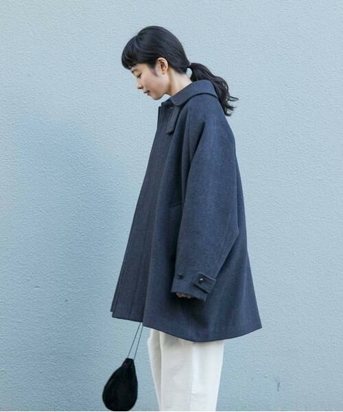 かぐれ / かぐれ ステンカラーコート | ウールバックタックショートコート | 詳細14