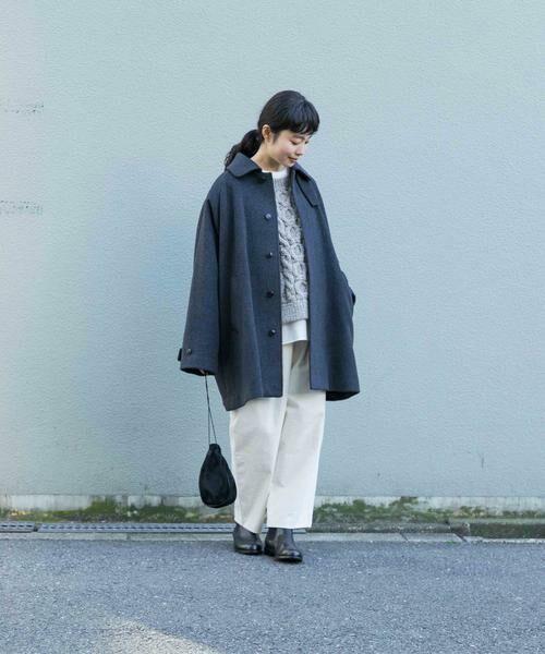 かぐれ / かぐれ ステンカラーコート | ウールバックタックショートコート | 詳細16