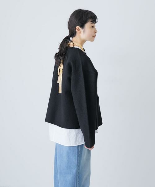 かぐれ / かぐれ ノーカラージャケット | 圧縮ウールショートジャケット | 詳細3