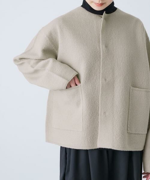 かぐれ / かぐれ ノーカラージャケット | 圧縮ウールショートジャケット | 詳細24