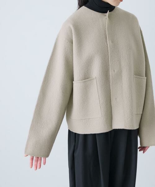 かぐれ / かぐれ ノーカラージャケット | 圧縮ウールショートジャケット | 詳細25