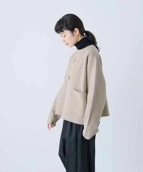かぐれ / かぐれ ノーカラージャケット | 圧縮ウールショートジャケット | 詳細15