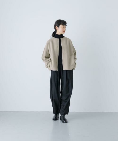 かぐれ / かぐれ ノーカラージャケット | 圧縮ウールショートジャケット | 詳細17