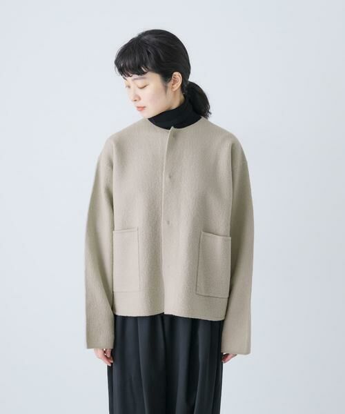 かぐれ / かぐれ ノーカラージャケット | 圧縮ウールショートジャケット | 詳細20