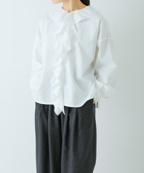かぐれ / かぐれ シャツ・ブラウス | コットンフリルカラーシャツ（オフホワイト）