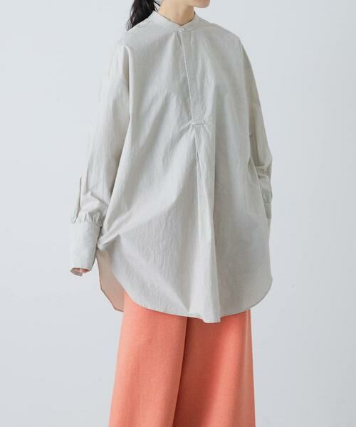 かぐれ / かぐれ シャツ・ブラウス | コットンチュニックシャツ（ライトグレー）