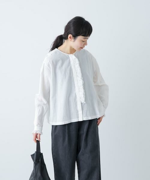 かぐれ / かぐれ シャツ・ブラウス | コットンリネンフリルブラウス | 詳細6