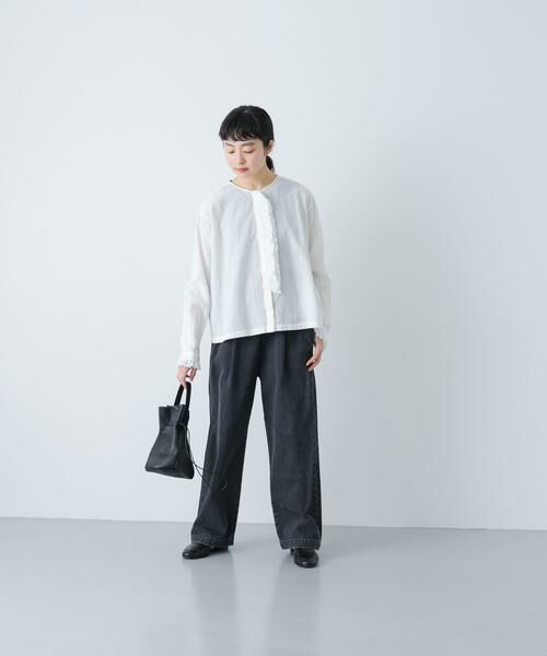 かぐれ / かぐれ シャツ・ブラウス | コットンリネンフリルブラウス | 詳細9