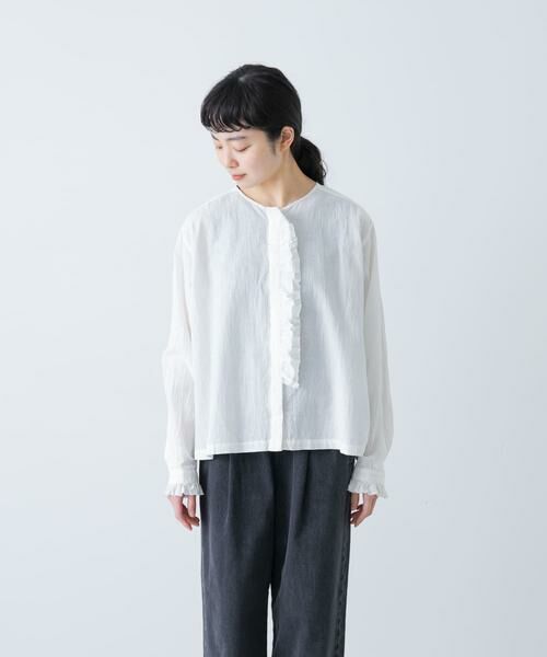 かぐれ / かぐれ シャツ・ブラウス | コットンリネンフリルブラウス | 詳細12