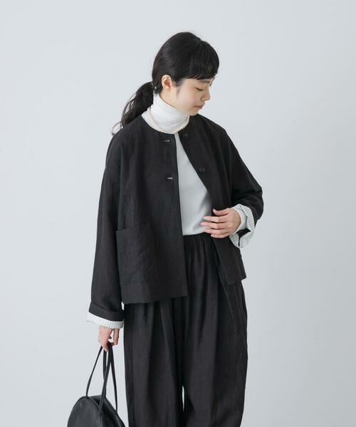 かぐれ / かぐれ ノーカラージャケット | リネンラミーノーカラージャケット | 詳細1