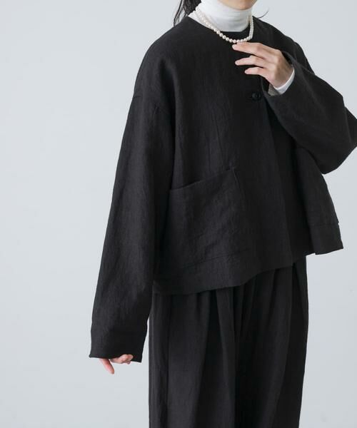 かぐれ / かぐれ ノーカラージャケット | リネンラミーノーカラージャケット | 詳細12