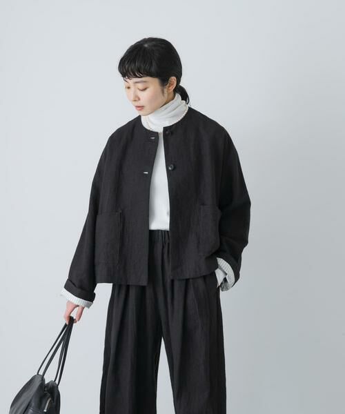 かぐれ / かぐれ ノーカラージャケット | リネンラミーノーカラージャケット | 詳細2