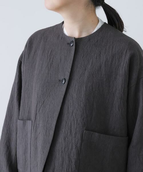 かぐれ / かぐれ ノーカラージャケット | リネンラミーノーカラージャケット | 詳細30