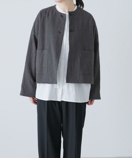 かぐれ / かぐれ ノーカラージャケット | リネンラミーノーカラージャケット | 詳細23