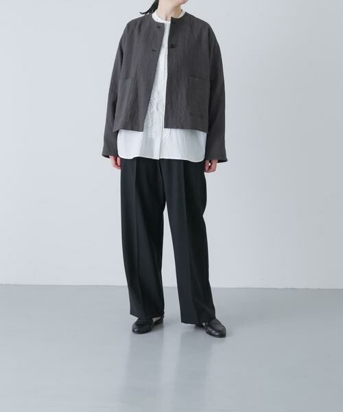 かぐれ / かぐれ ノーカラージャケット | リネンラミーノーカラージャケット | 詳細24