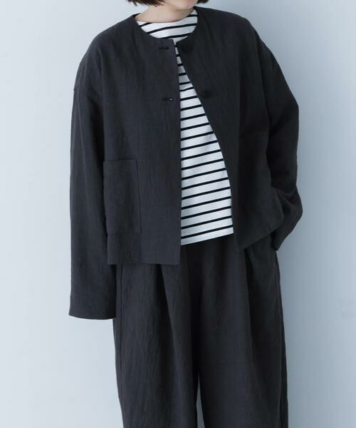 かぐれ / かぐれ ノーカラージャケット | リネンラミーノーカラージャケット | 詳細25