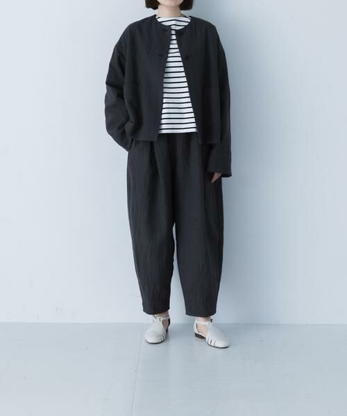 かぐれ / かぐれ ノーカラージャケット | リネンラミーノーカラージャケット | 詳細26