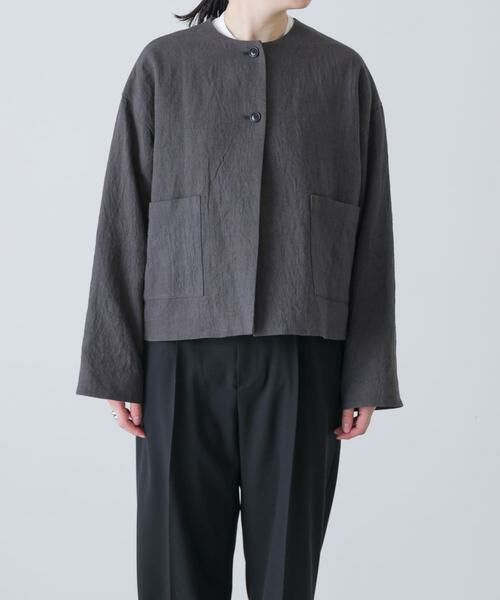 かぐれ / かぐれ ノーカラージャケット | リネンラミーノーカラージャケット | 詳細27