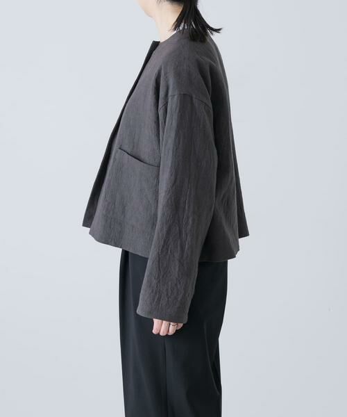 かぐれ / かぐれ ノーカラージャケット | リネンラミーノーカラージャケット | 詳細28