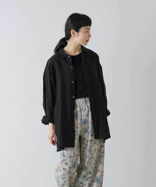 かぐれ / かぐれ シャツ・ブラウス | 『ユニセックス』ドライリネンボックスシャツ（ブラック）