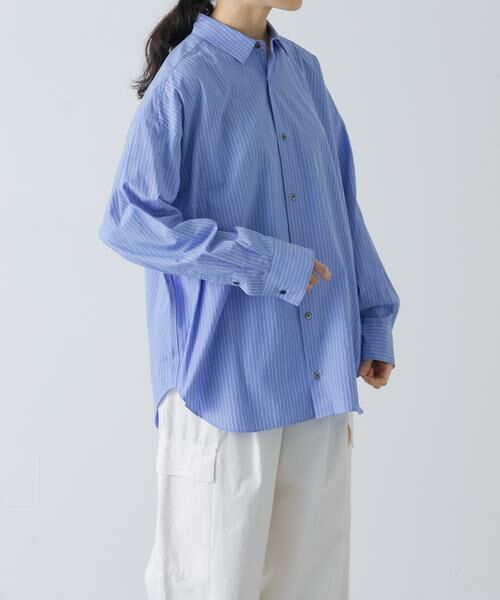 かぐれ / かぐれ シャツ・ブラウス | ハイツイストコットンレギュラーシャツ（ブルー）