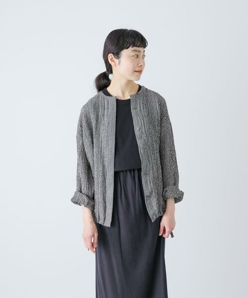 かぐれ / かぐれ シャツ・ブラウス | リネンレーヨンチェックシャツカーディガン | 詳細4