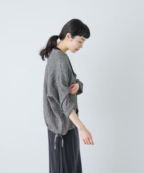 かぐれ / かぐれ シャツ・ブラウス | リネンレーヨンチェックシャツカーディガン | 詳細6